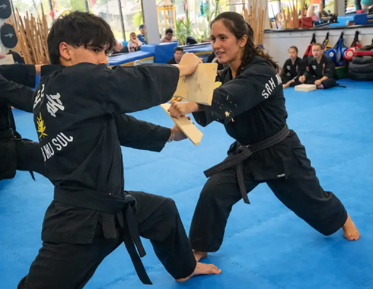 Adult martial arts students in action in O'Fallon, MO